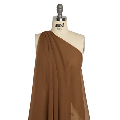 Crinkled Silk Chiffon - Light Brown - Premium Collection