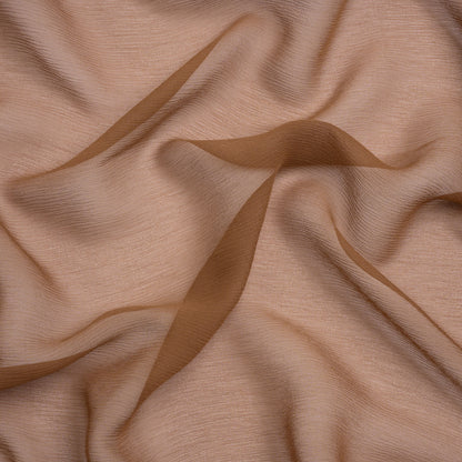 Crinkled Silk Chiffon - Light Brown - Premium Collection