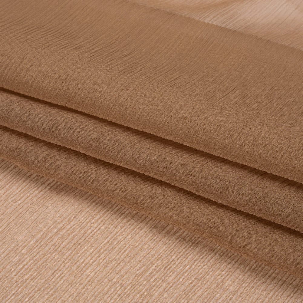Crinkled Silk Chiffon - Cappuccino - Premium Collection - Folded
