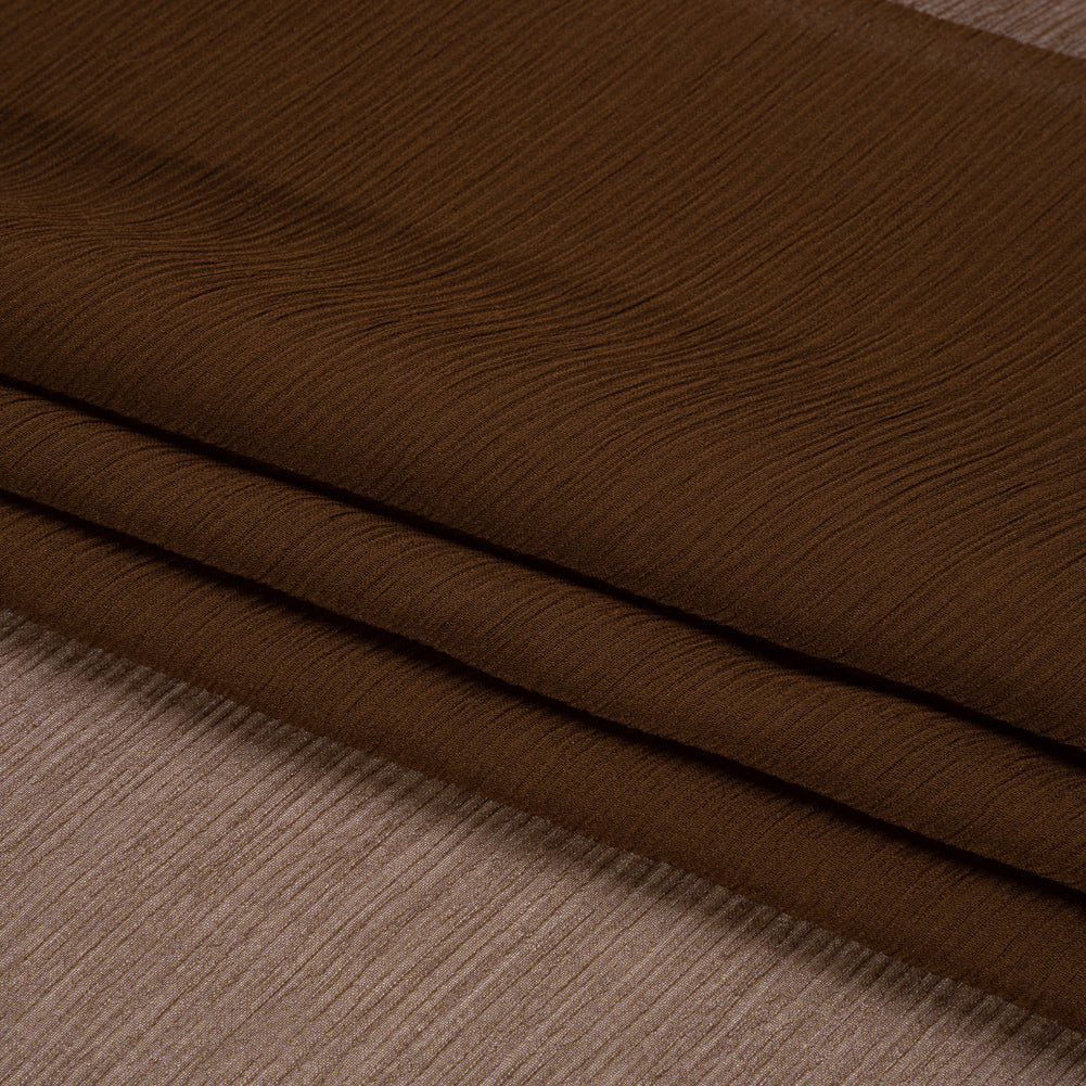 Crinkled Silk Chiffon - Chocolate - Premium Collection - Folded