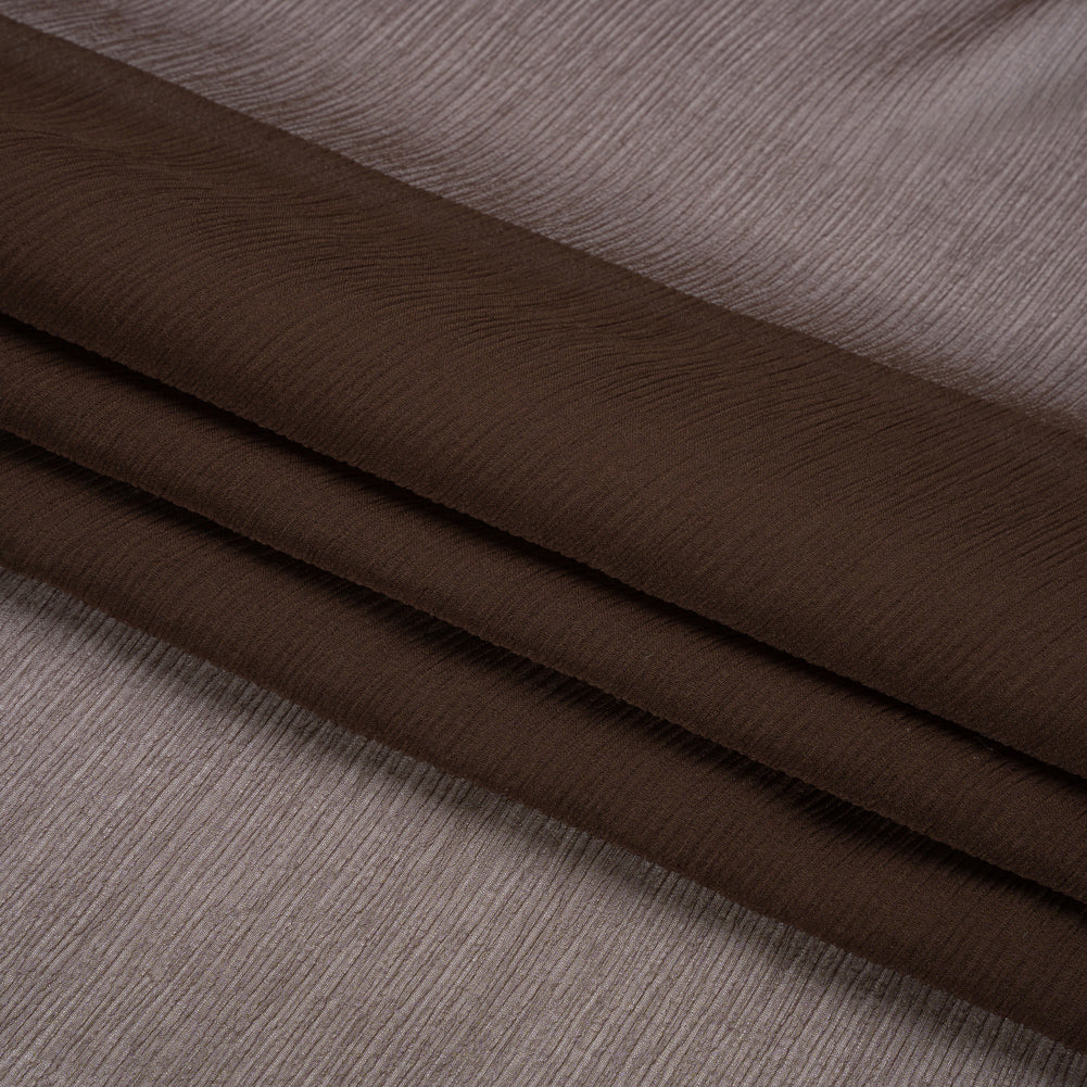 Crinkled Silk Chiffon - Dark Brown - Premium Collection - Folded