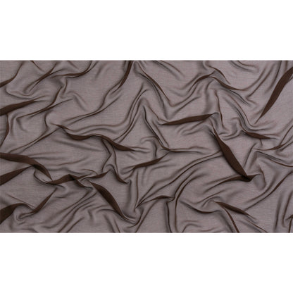 Crinkled Silk Chiffon - Dark Brown - Premium Collection