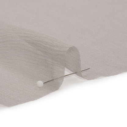 Crinkled Silk Chiffon - Silver - Premium Collection