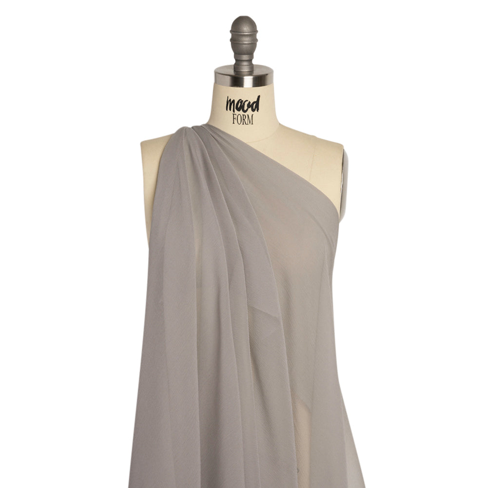 Crinkled Silk Chiffon - Silver - Premium Collection Detail