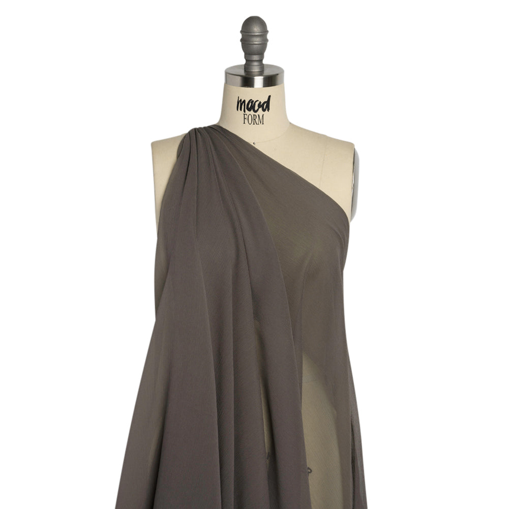 Crinkled Silk Chiffon - Dark Silver - Premium Collection - Drape