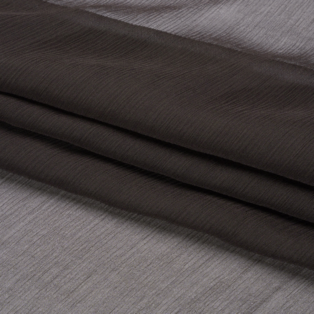 Crinkled Silk Chiffon - Deep Charcoal - Premium Collection - Folded