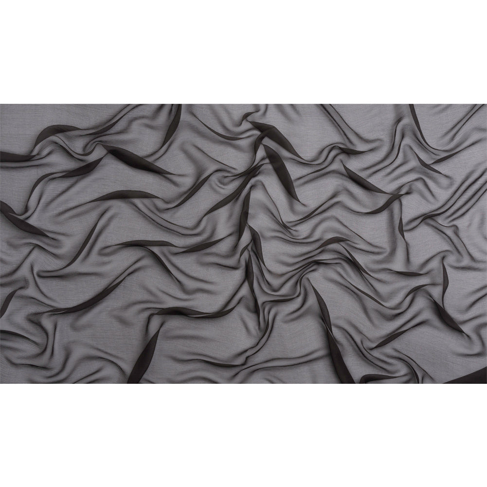 Crinkled Silk Chiffon - Deep Charcoal - Premium Collection - Full