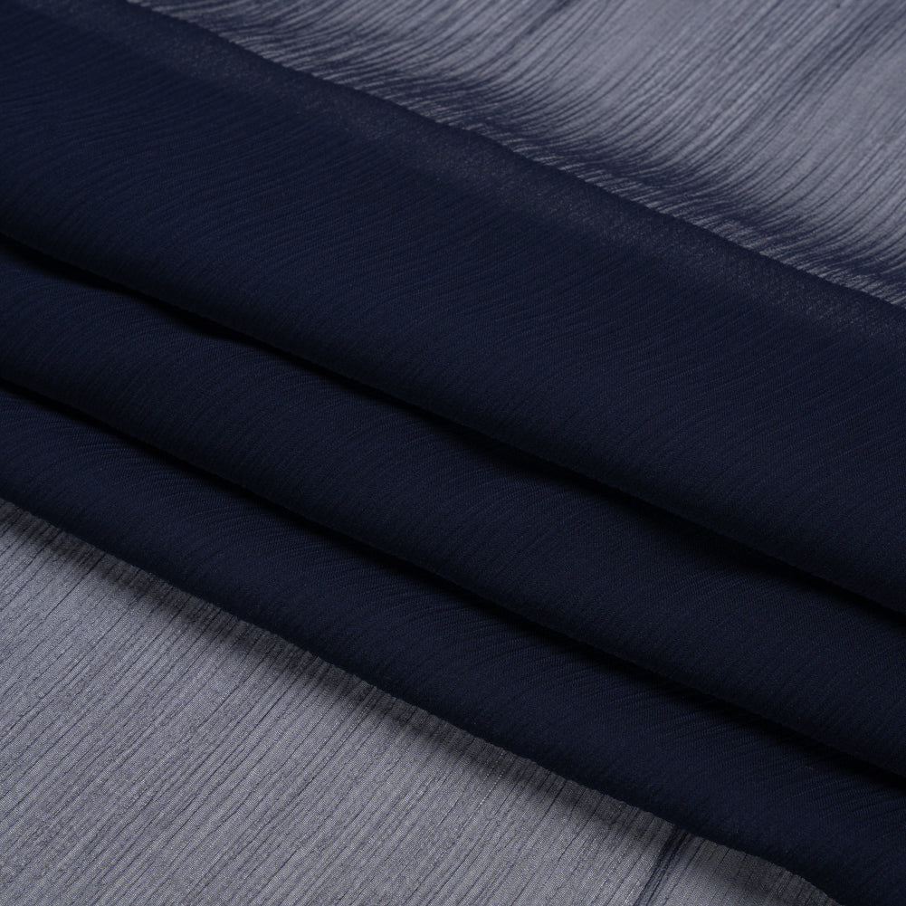 Crinkled Silk Chiffon - Navy - Premium Collection - Folded