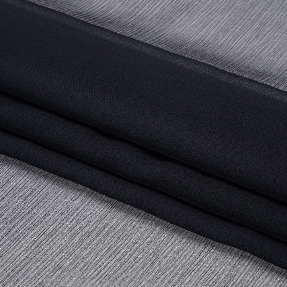Crinkled Silk Chiffon - Midnight - Premium Collection - Folded