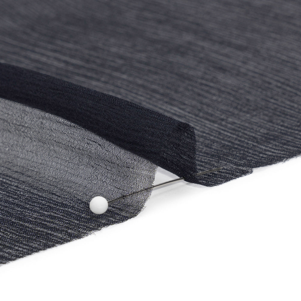 Crinkled Silk Chiffon - Midnight - Premium Collection - Detail