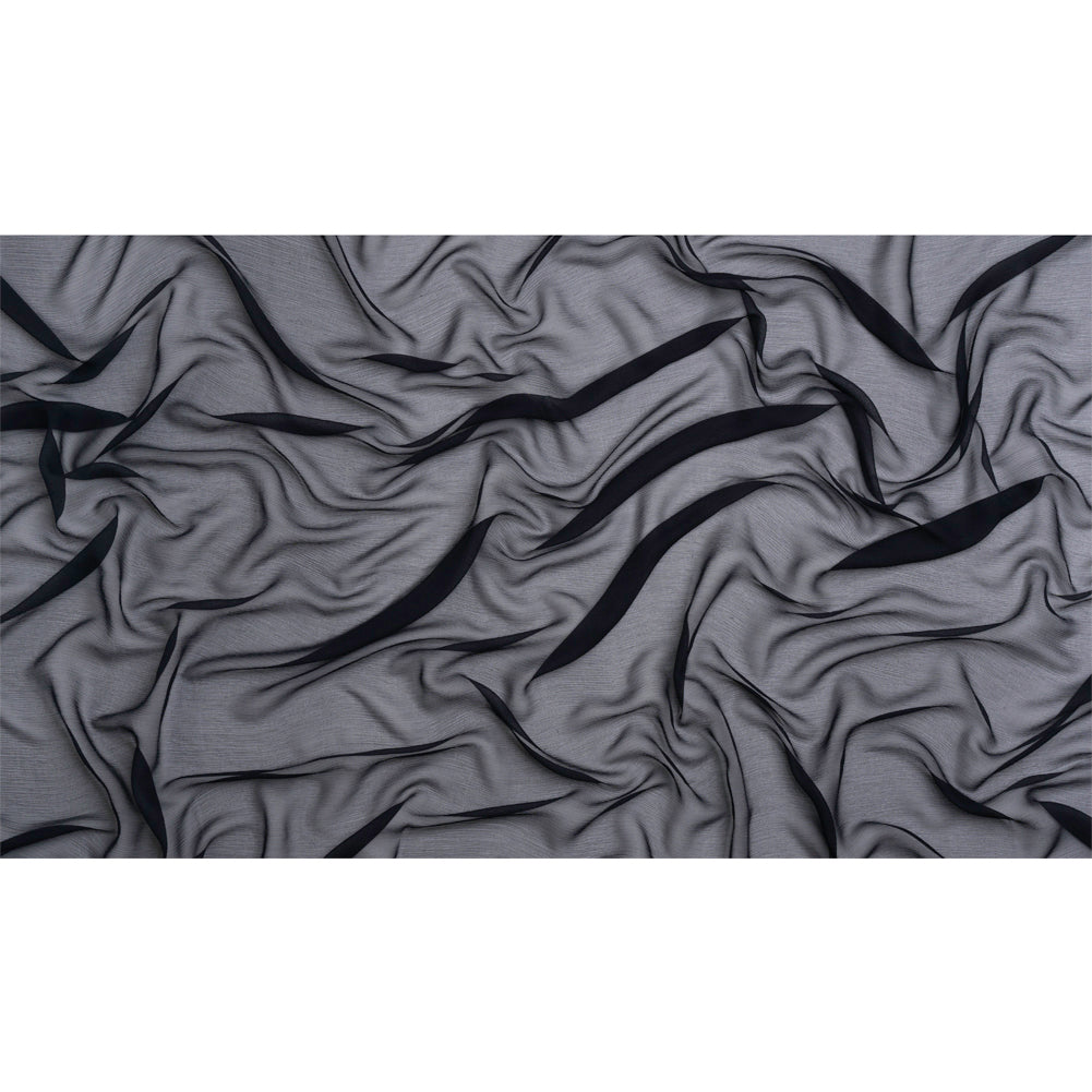 Crinkled Silk Chiffon - Midnight - Premium Collection - Full