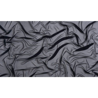 Crinkled Silk Chiffon - Midnight - Premium Collection