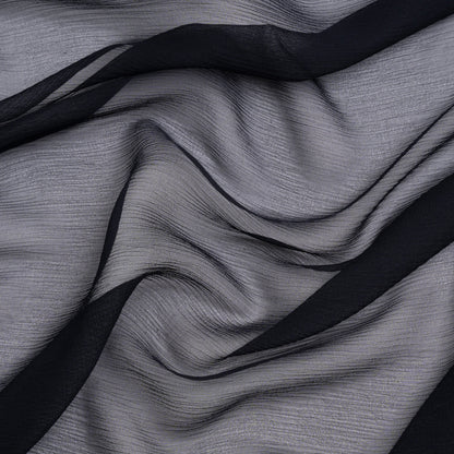 Crinkled Silk Chiffon - Midnight - Premium Collection