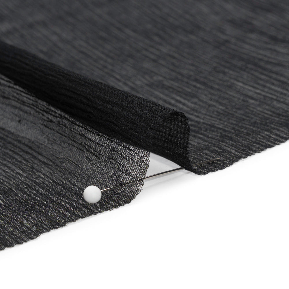 Crinkled Silk Chiffon - Black - Premium Collection - Detail