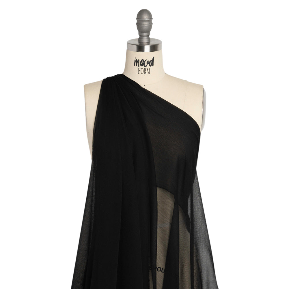 Crinkled Silk Chiffon - Black - Premium Collection - Drape