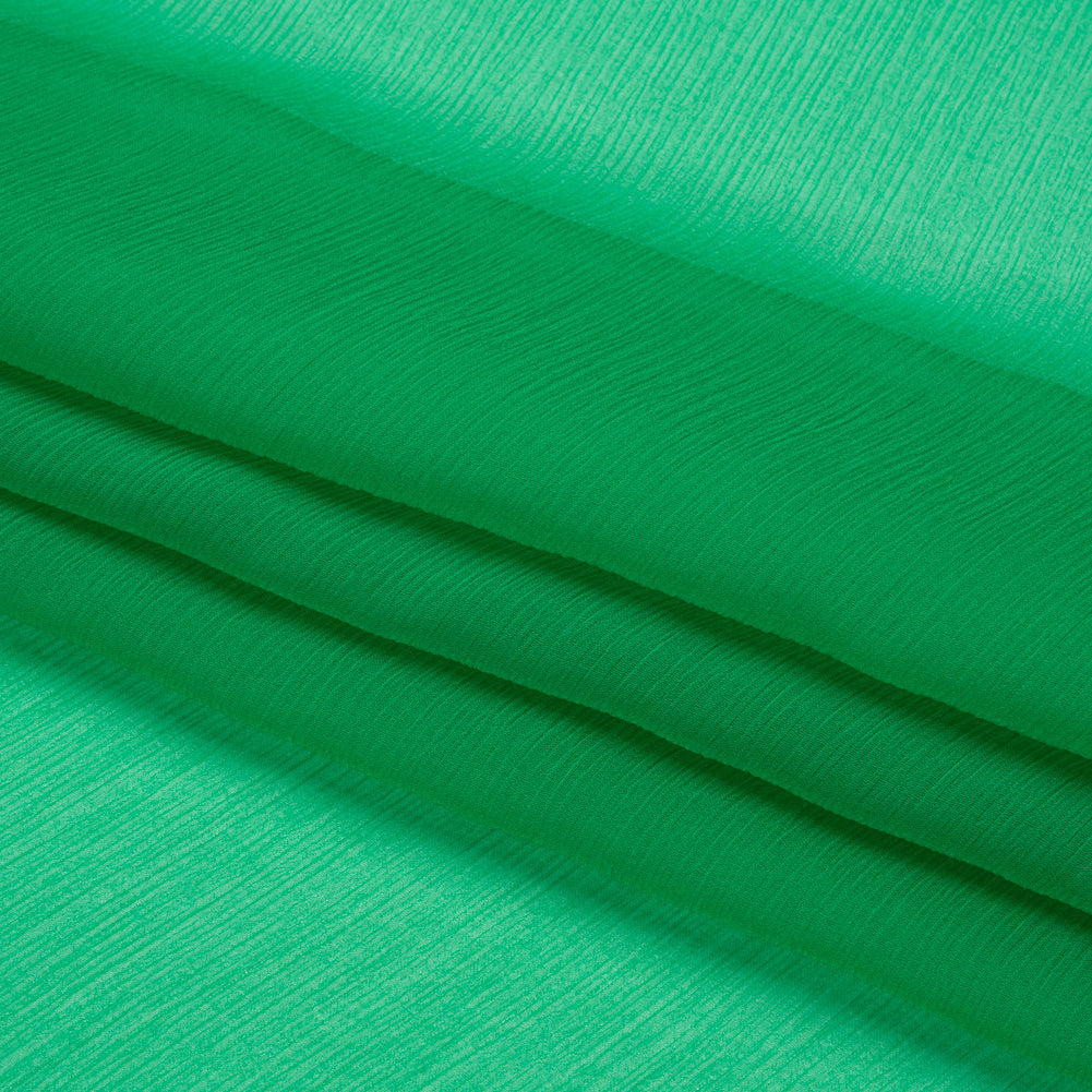 Crinkled Silk Chiffon - Kelly Green - Premium Collection - Folded