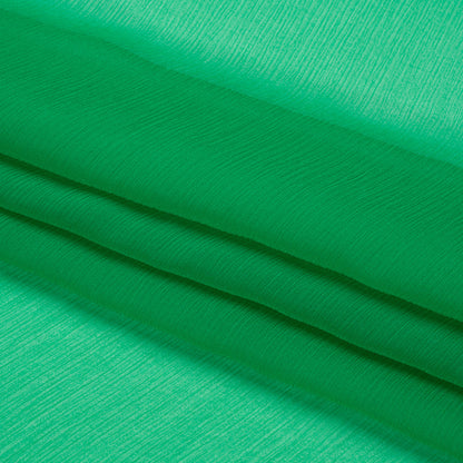 Crinkled Silk Chiffon - Kelly Green - Premium Collection