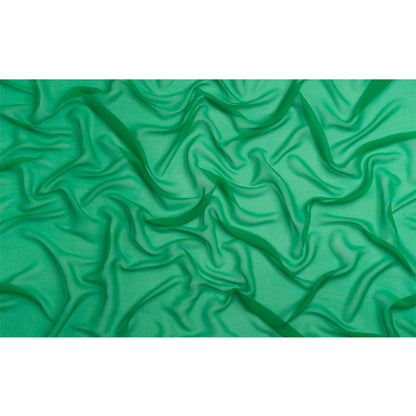 Crinkled Silk Chiffon - Kelly Green - Premium Collection