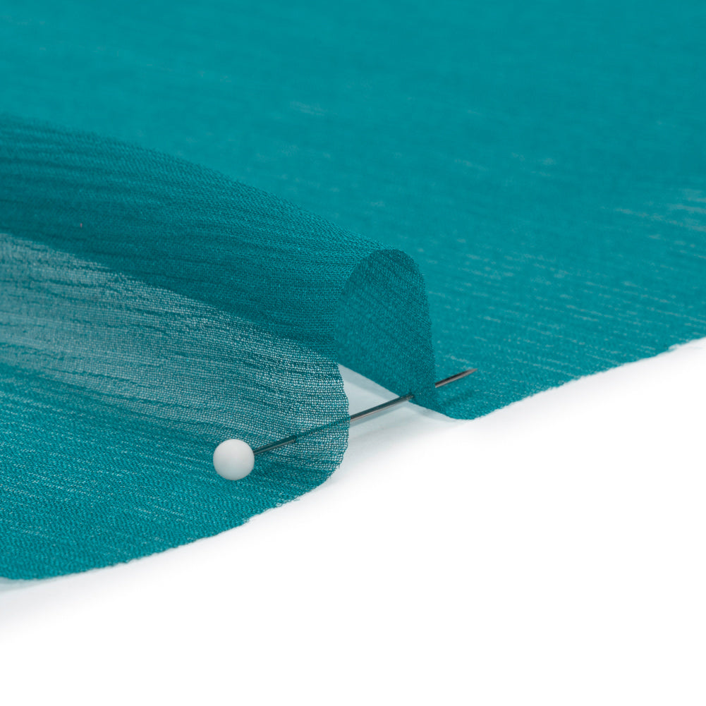 Crinkled Silk Chiffon - Deep Teal - Premium Collection - Detail