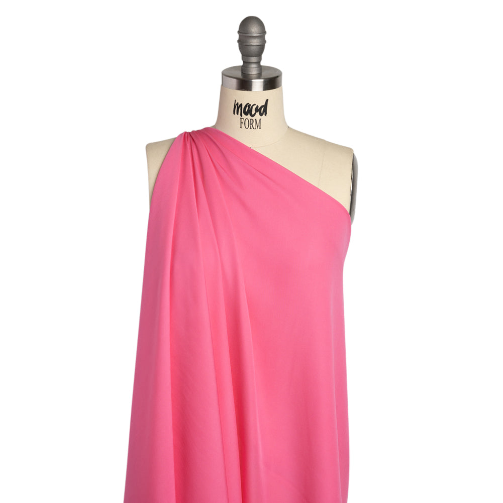 Silk Double Georgette - Carmine Rose - Premium Collection - Drape
