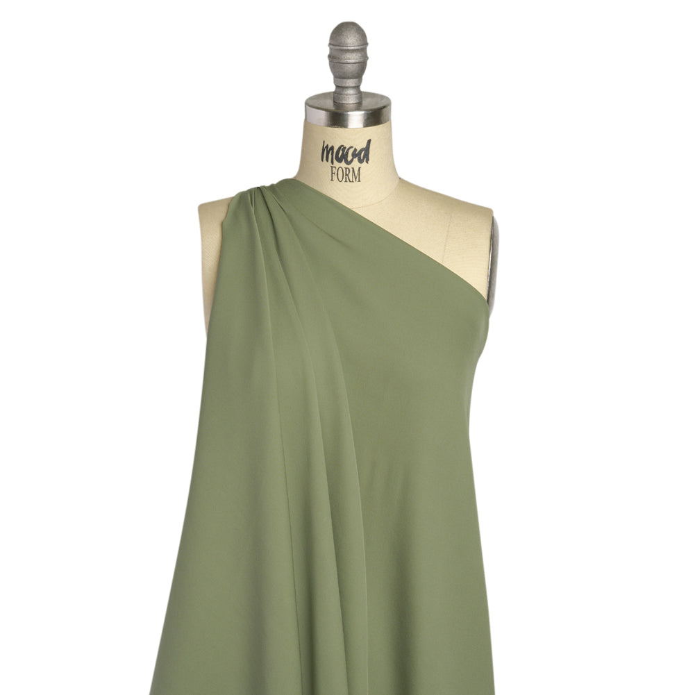 Silk Double Georgette - Oil Green - Premium Collection - Drape
