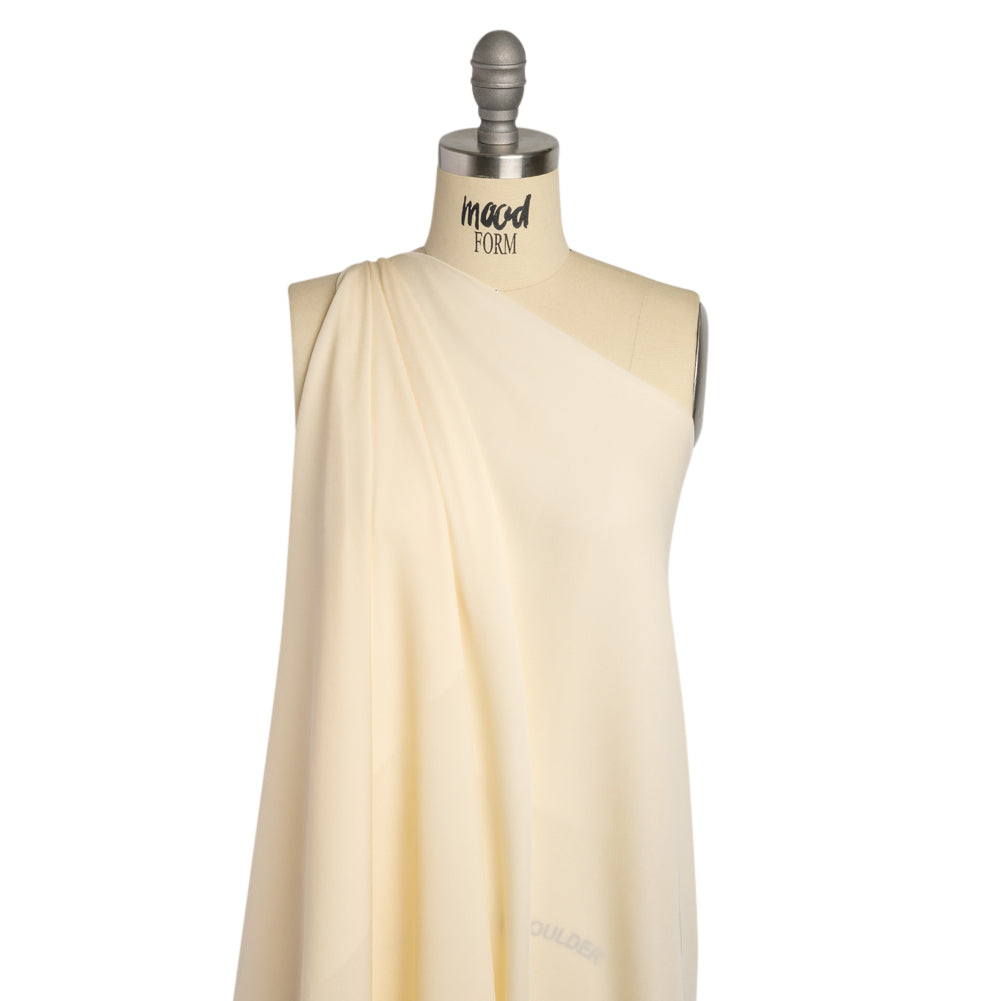 Silk Double Georgette - Pale Yellow - Premium Collection - Drape