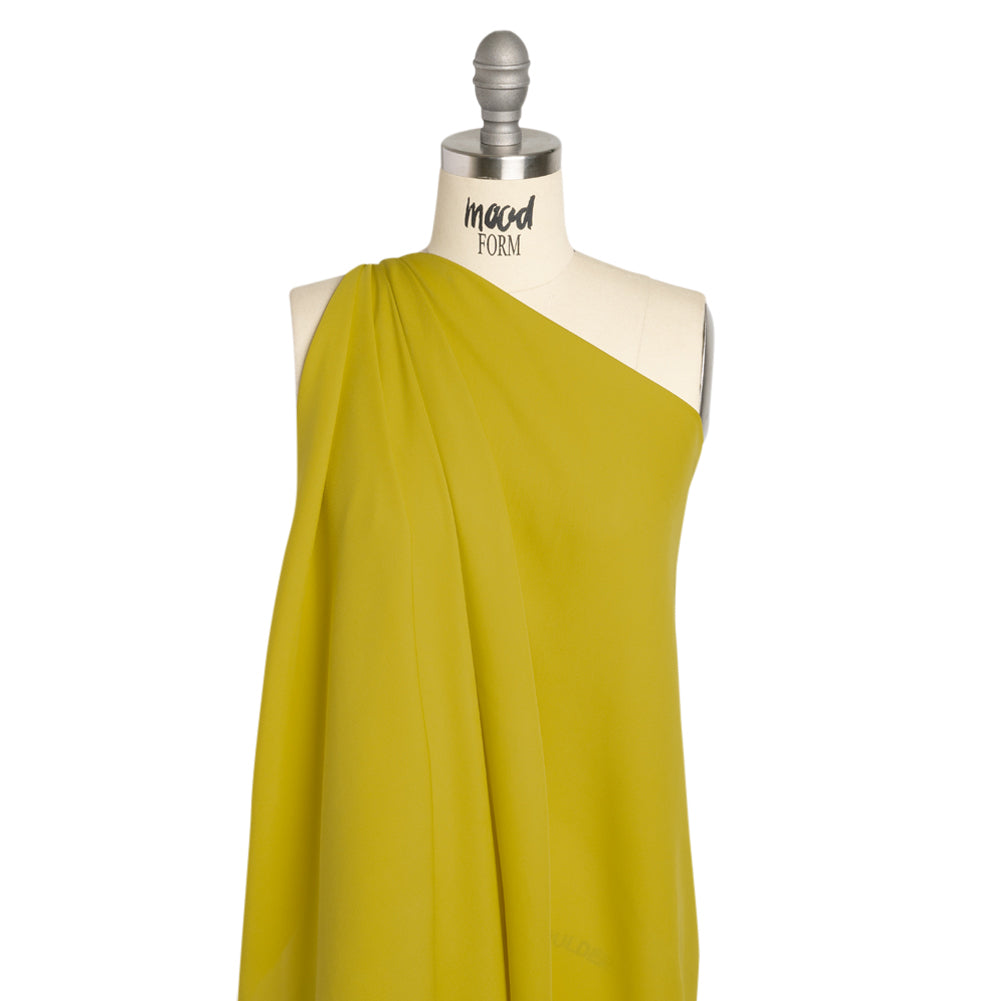 Silk Double Georgette - Warm Olive - Premium Collection Detail