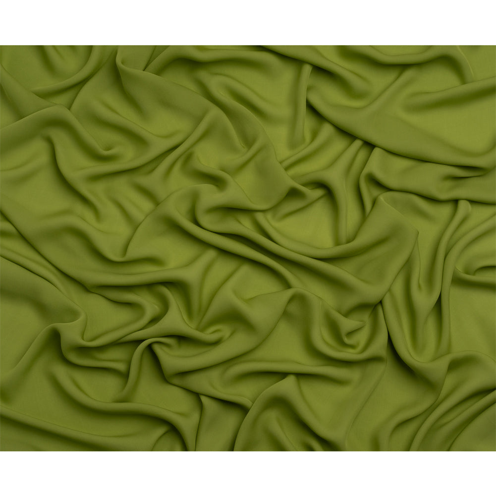 Silk Double Georgette - Peridot Green - Premium Collection - Full