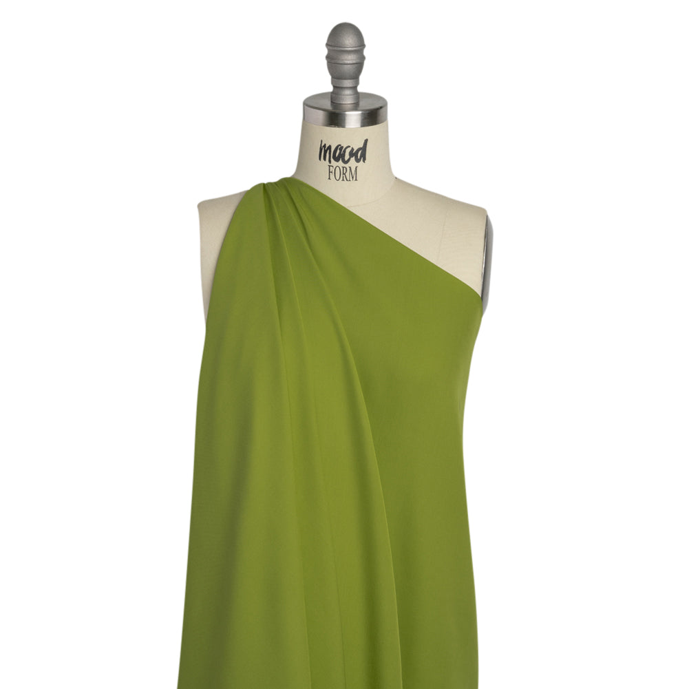 Silk Double Georgette - Peridot Green - Premium Collection Detail