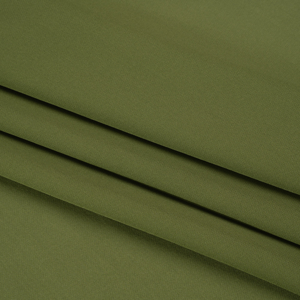 Silk Double Georgette - Pesto Green - Premium Collection - Folded