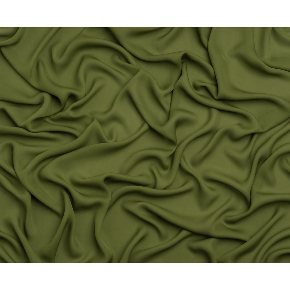Silk Double Georgette - Pesto Green - Premium Collection - Full