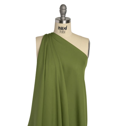 Silk Double Georgette - Pesto Green - Premium Collection
