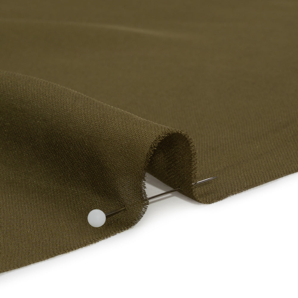 Silk Double Georgette - Olive Green - Premium Collection - Detail