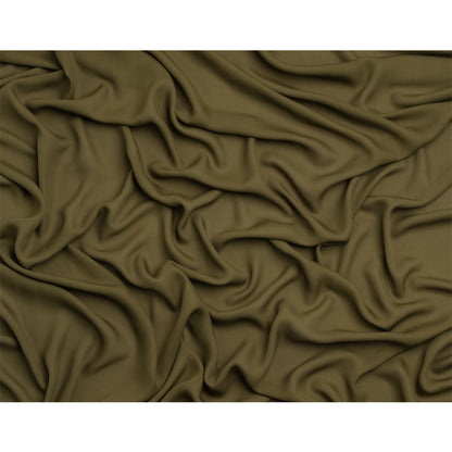 Silk Double Georgette - Olive Green - Premium Collection