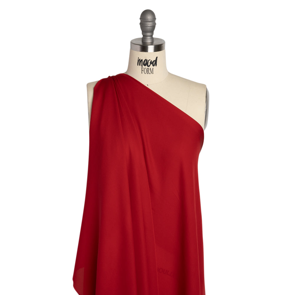 Silk Double Georgette - Tango Red - Premium Collection - Drape