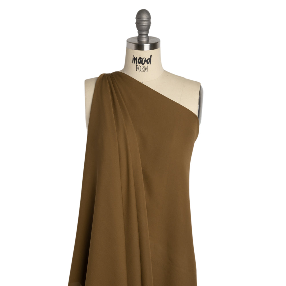 Silk Double Georgette - Dark Olive - Premium Collection - Drape