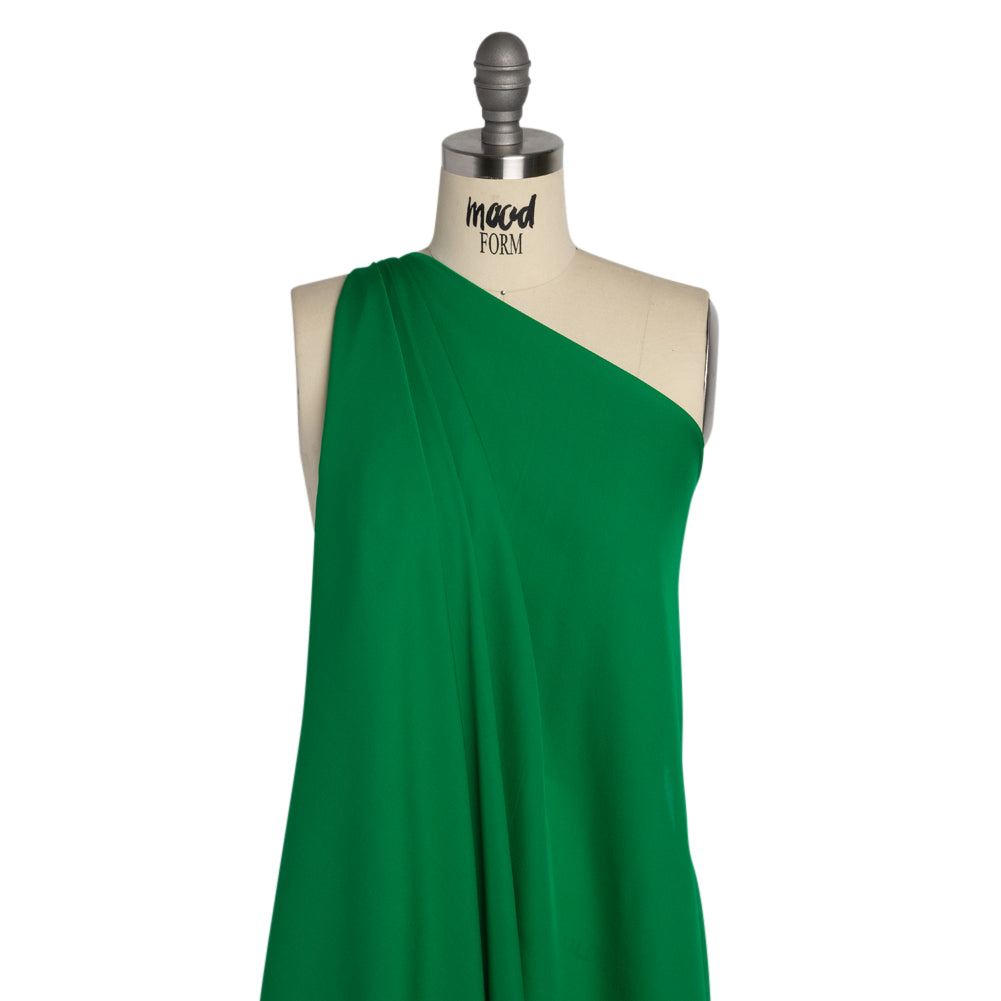 Silk Double Georgette - Kelly Green - Premium Collection Detail
