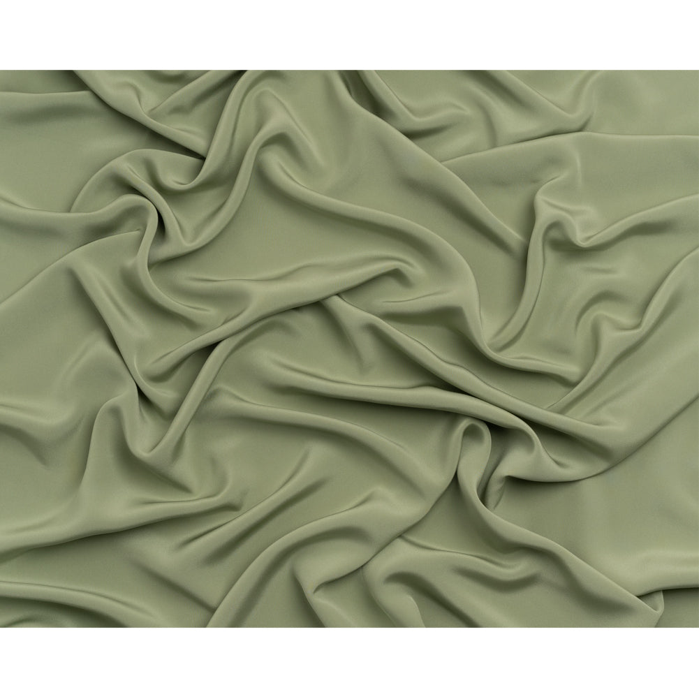Silk 4-Ply Crepe 44" - Oil Green - Premium Collection - Full