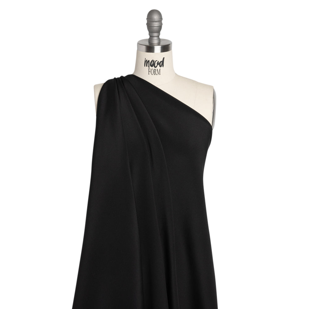 Silk 4-Ply Crepe 44" - Black - Premium Collection - Drape