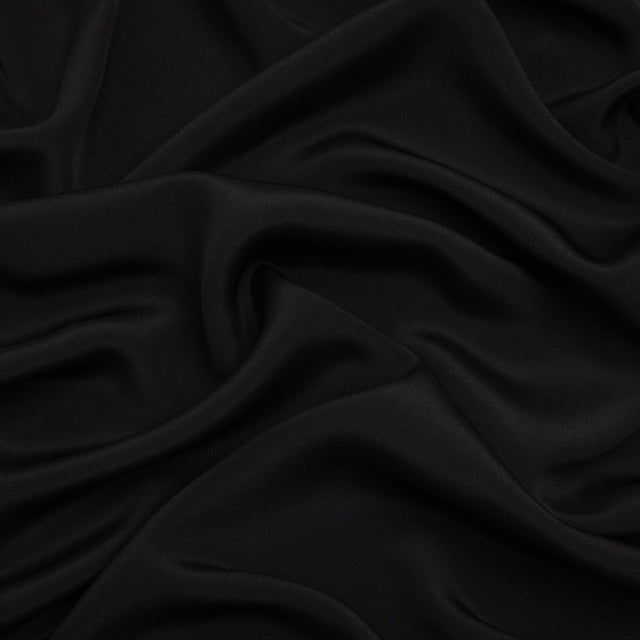 Silk 4-Ply Crepe 44" - Black - Premium Collection