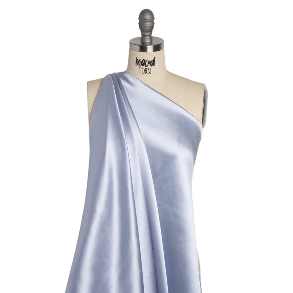 Silk Crepe Back Satin - Icelandic Blue - Premium Collection Detail