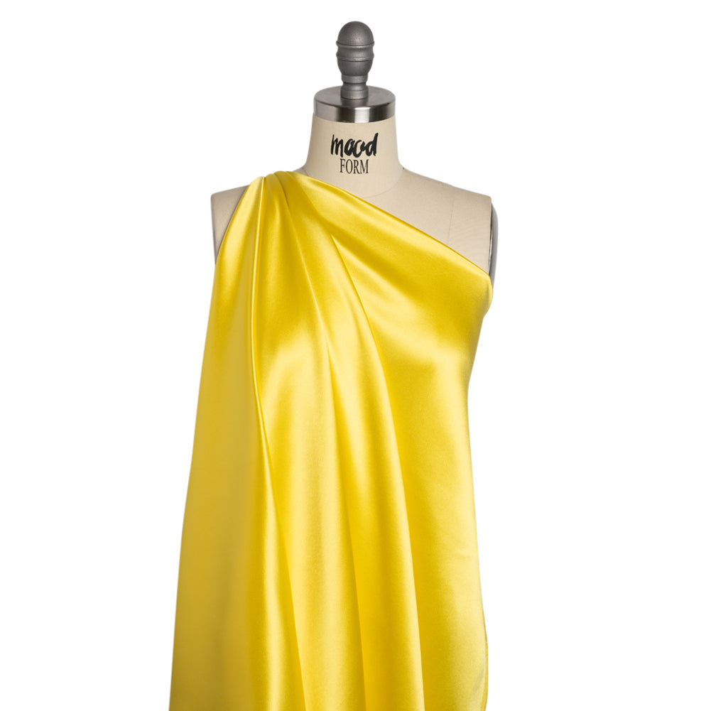 Silk Crepe Back Satin - Buttercup Yellow - Premium Collection - Drape