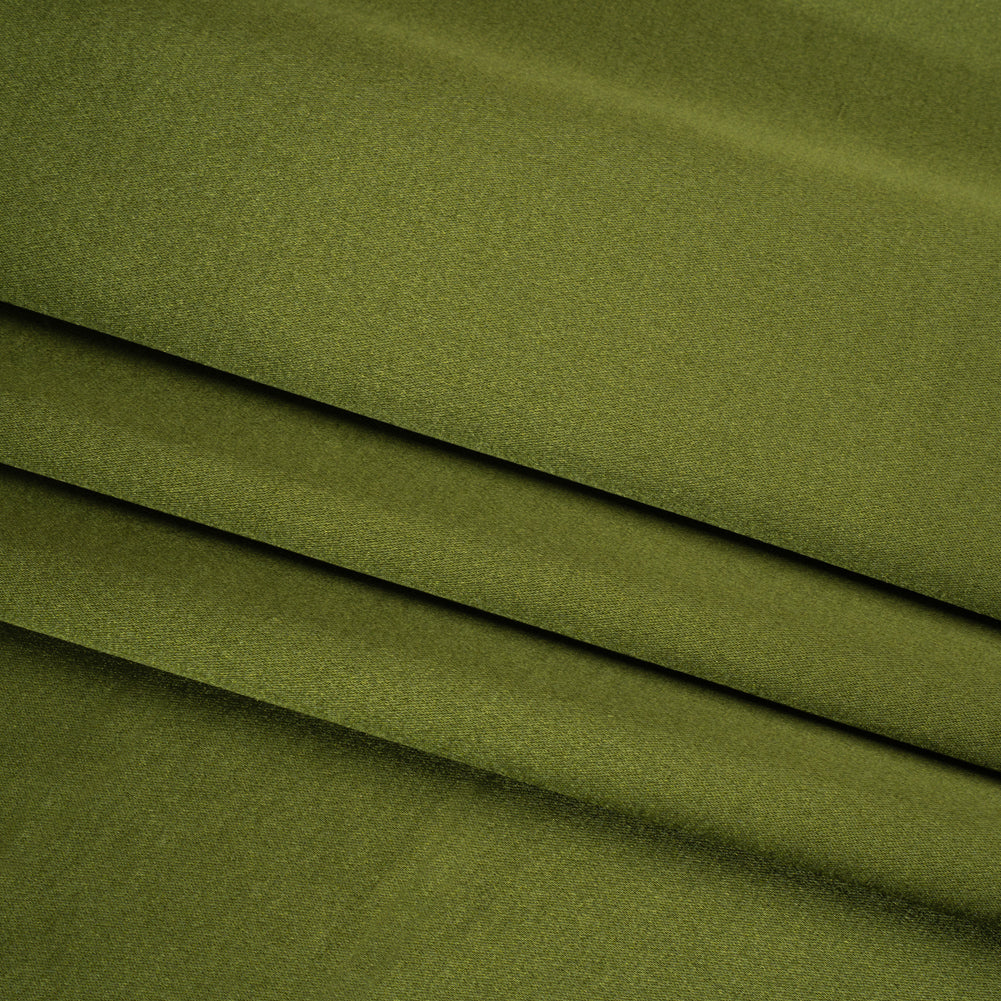 Silk Crepe Back Satin - Pesto Green - Premium Collection - Folded