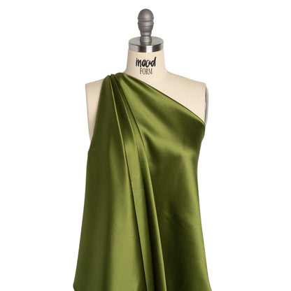 Silk Crepe Back Satin - Pesto Green - Premium Collection