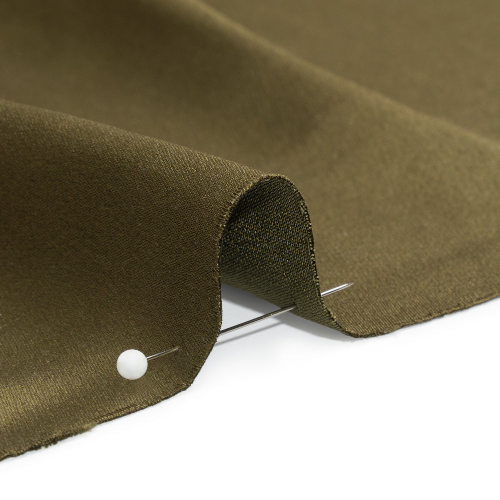 Silk Crepe Back Satin - Olive Green - Premium Collection - Detail - Image 3 of 6