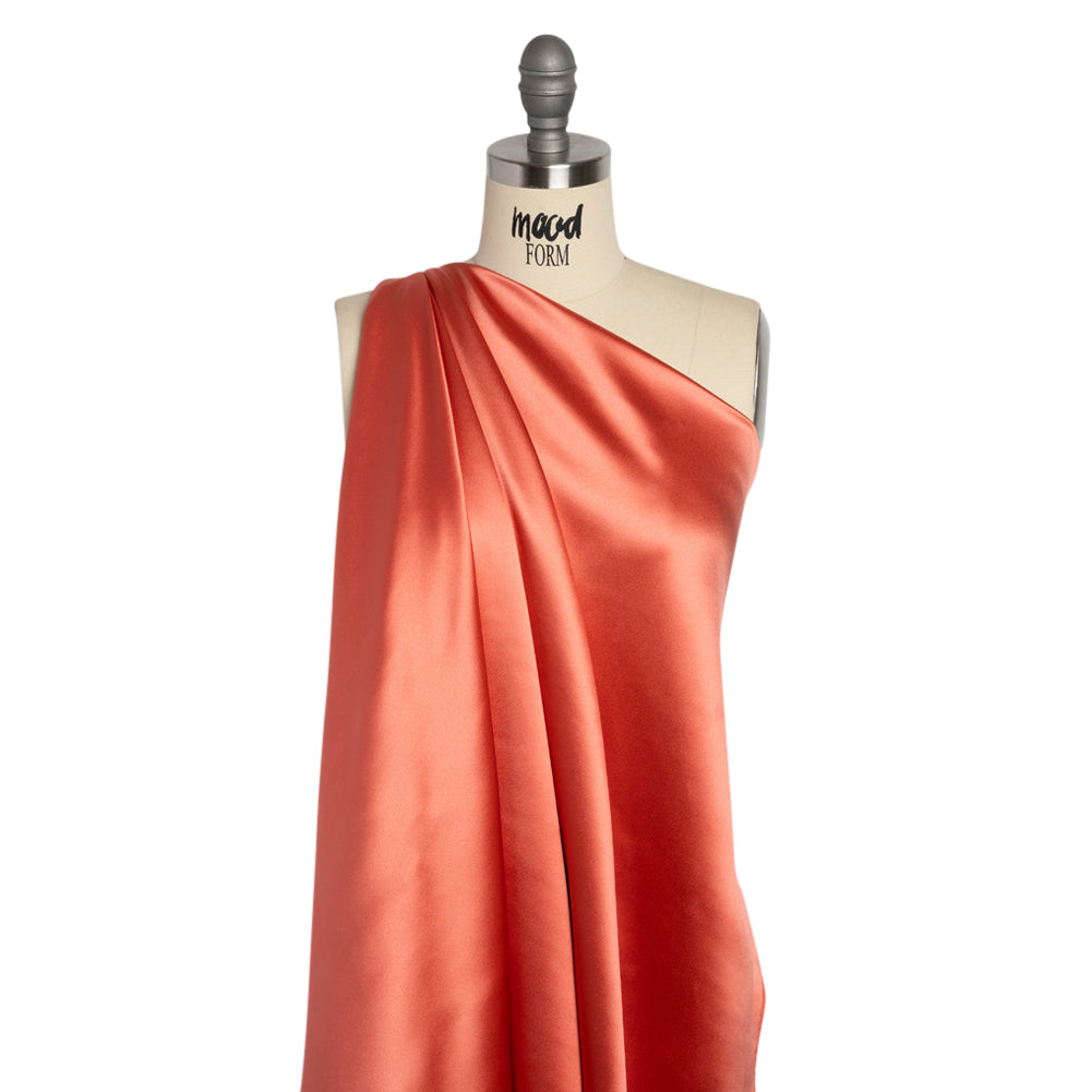Silk Crepe Back Satin - Coral - Premium Collection - Drape