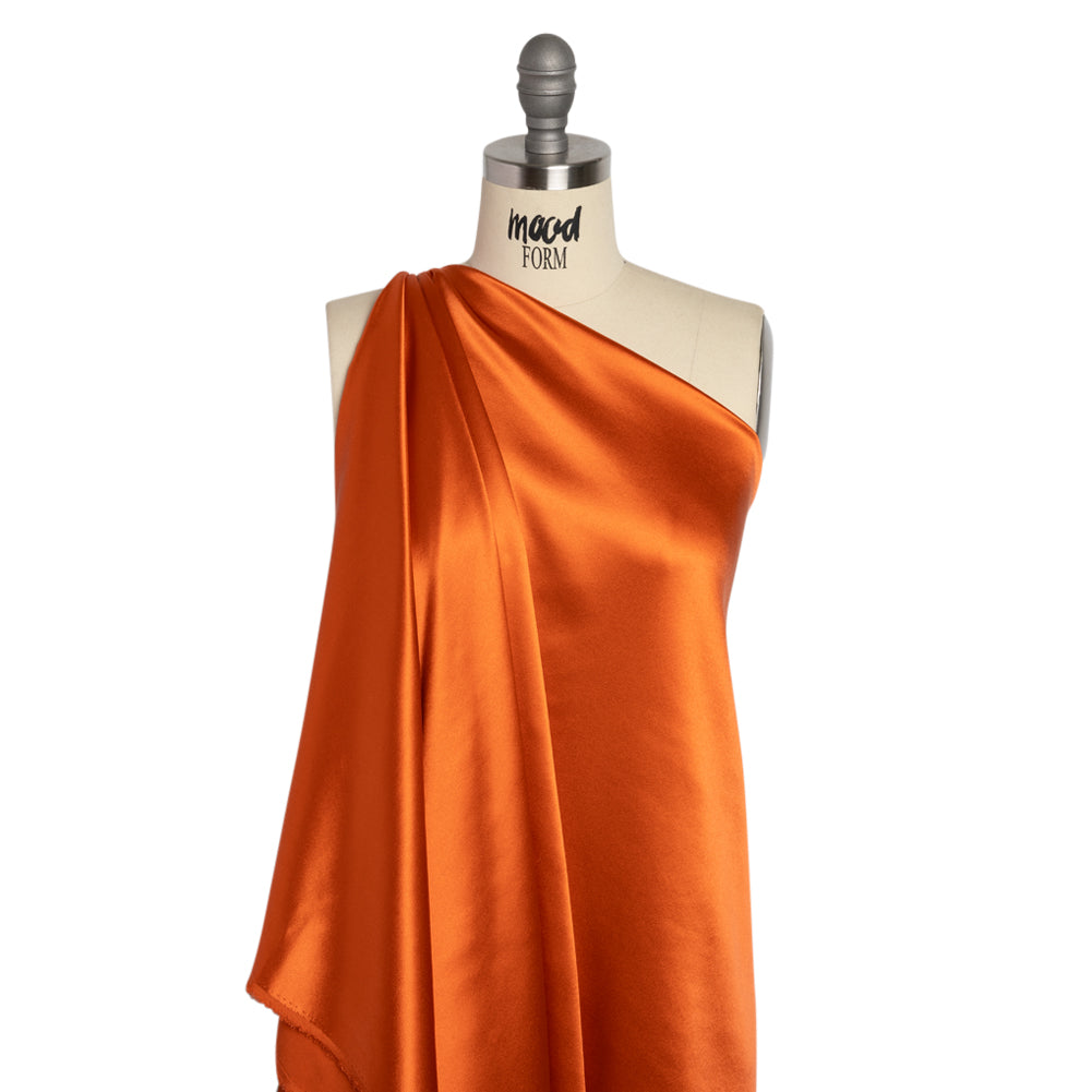 Silk Crepe Back Satin - Burnt Orange - Premium Collection - Drape