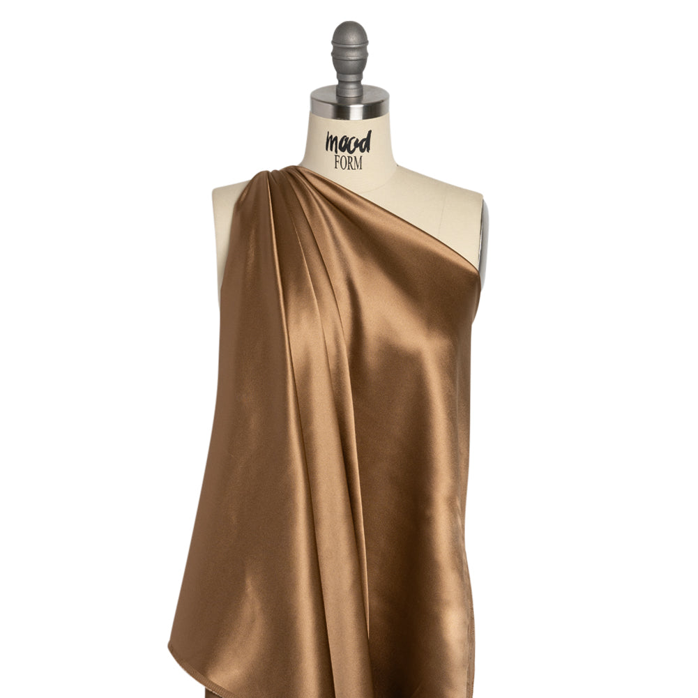 Silk Crepe Back Satin - Light Brown - Premium Collection - Drape