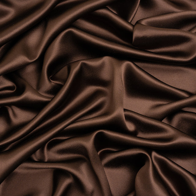 Silk Crepe Back Satin - Dark Brown - Premium Collection
