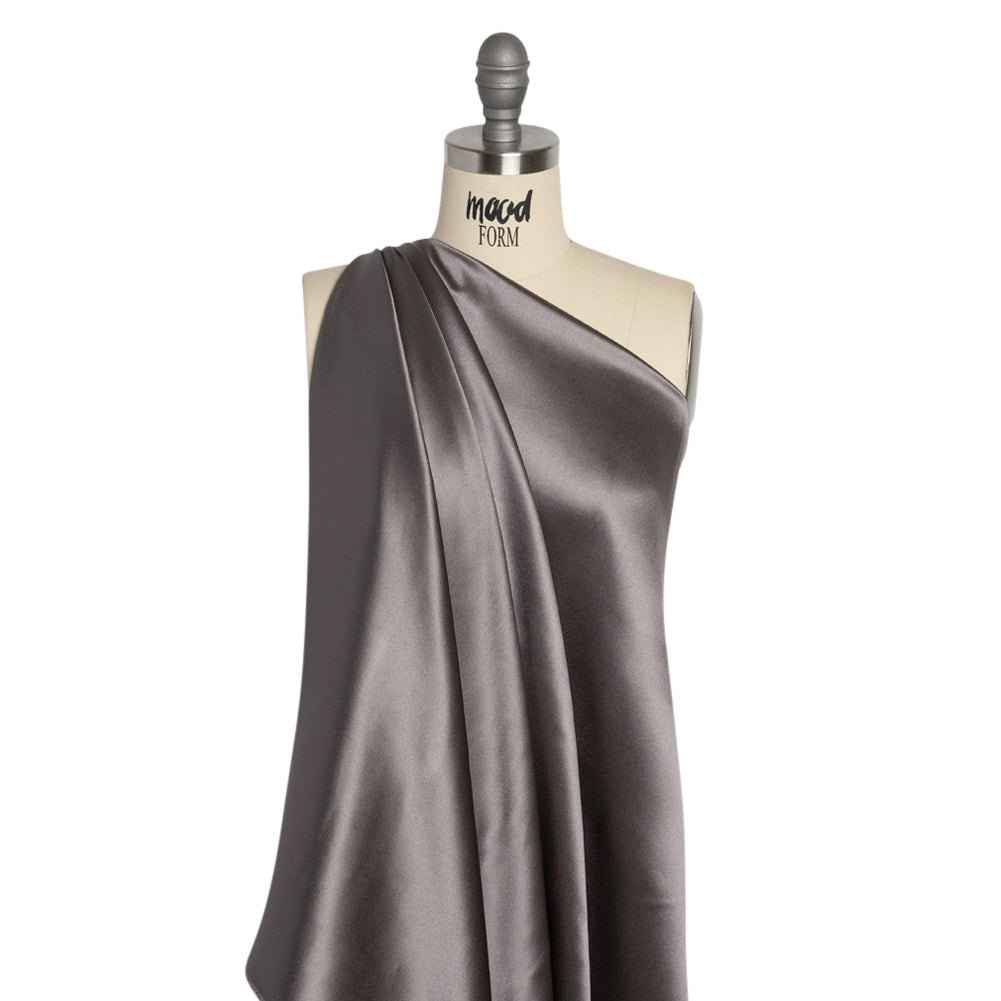 Silk Crepe Back Satin - Dark Silver - Premium Collection - Drape